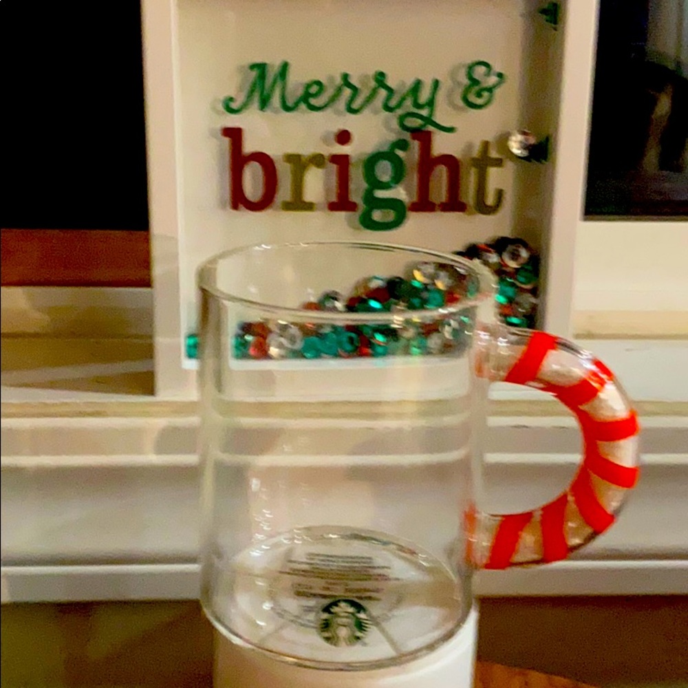 Starbucks candy cane glass mugs!!